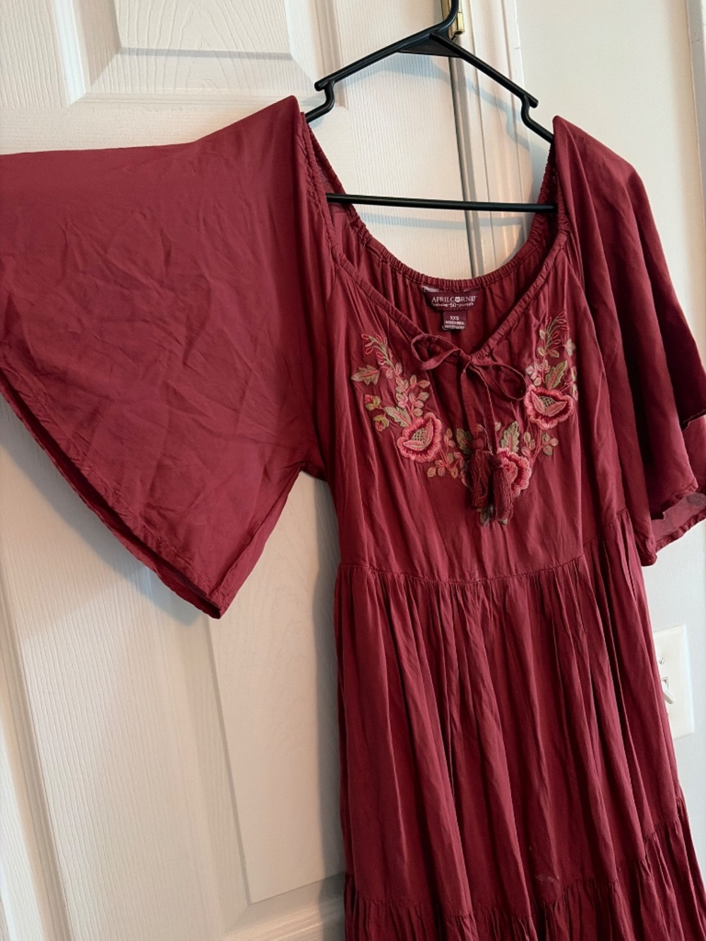 April Cornell red embroidered dress - Picture 10 of 11